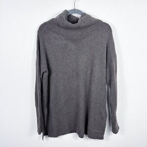 Nanette Lepore Womens Cowl Neck Sweater Brown Wool Blend Cozy Classic Size M